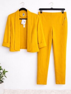 Mustard Yellow 2-Piece Blazer Set